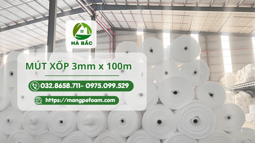 Cuộn mút xốp 3mm x 100m Cuộn mút xốp 3mm x 100m